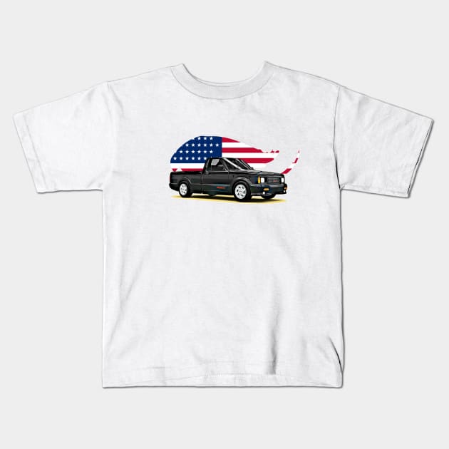 GMC Syclone USA Print Kids T-Shirt by Auto-Prints